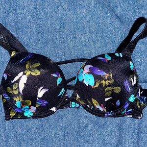 Victoria’s Secret Butterfly Print Shine Strap Add 2 Cup Bikini Swim Top